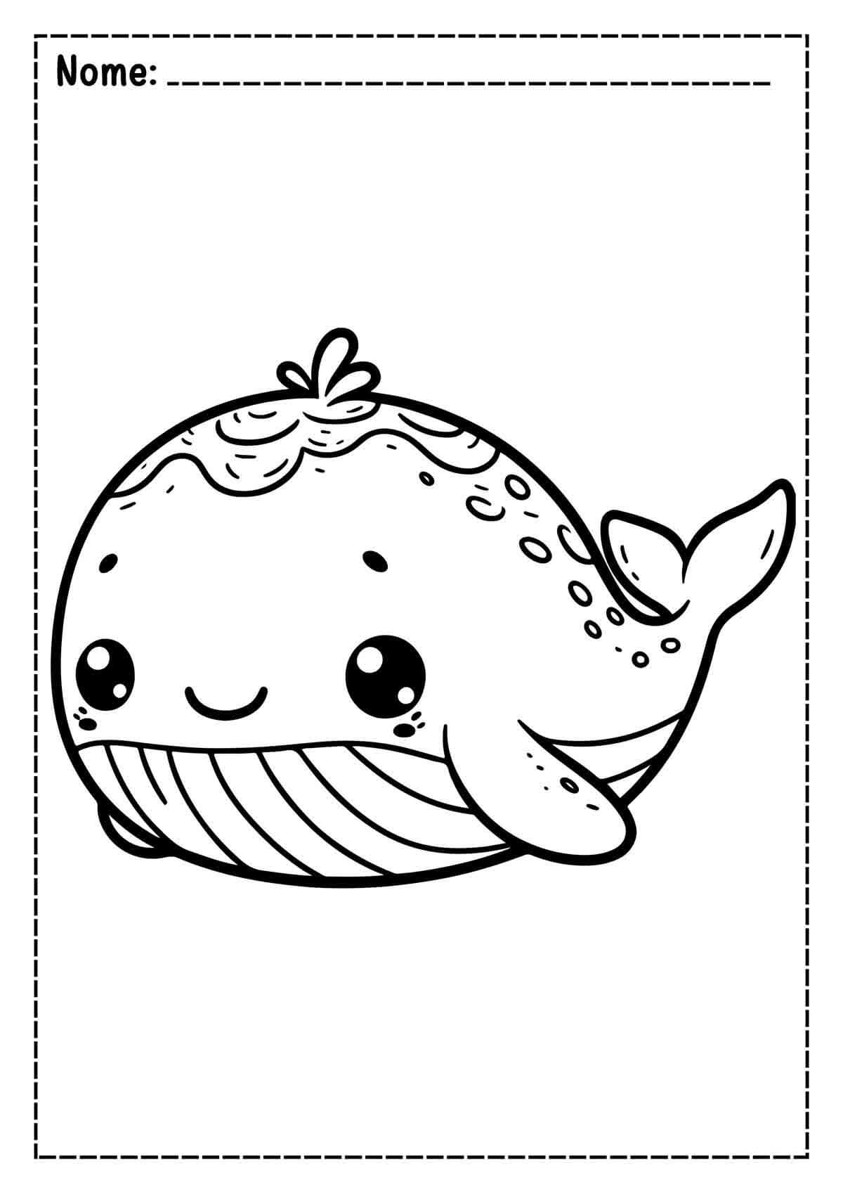 Desenho de Baleias para imprimir
