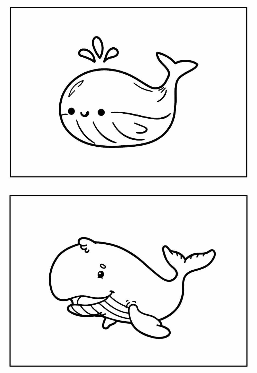 Desenho de Baleias para imprimir