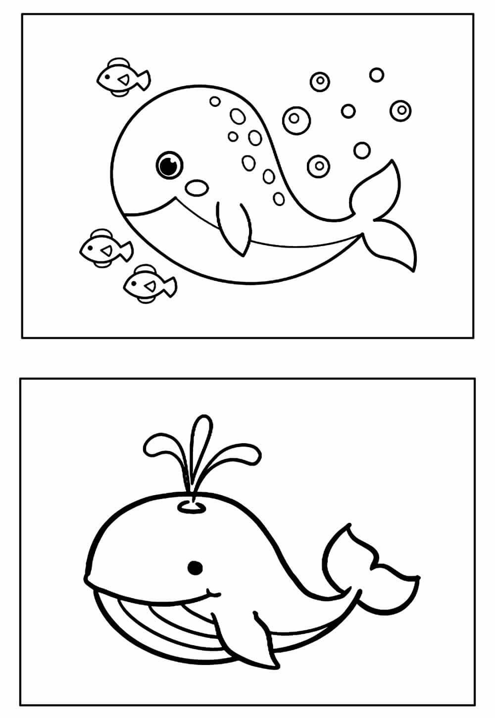 Desenho de Baleias para imprimir