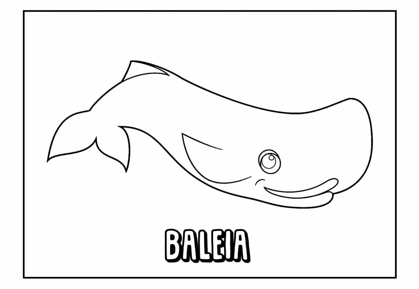 Desenho de Baleias para imprimir