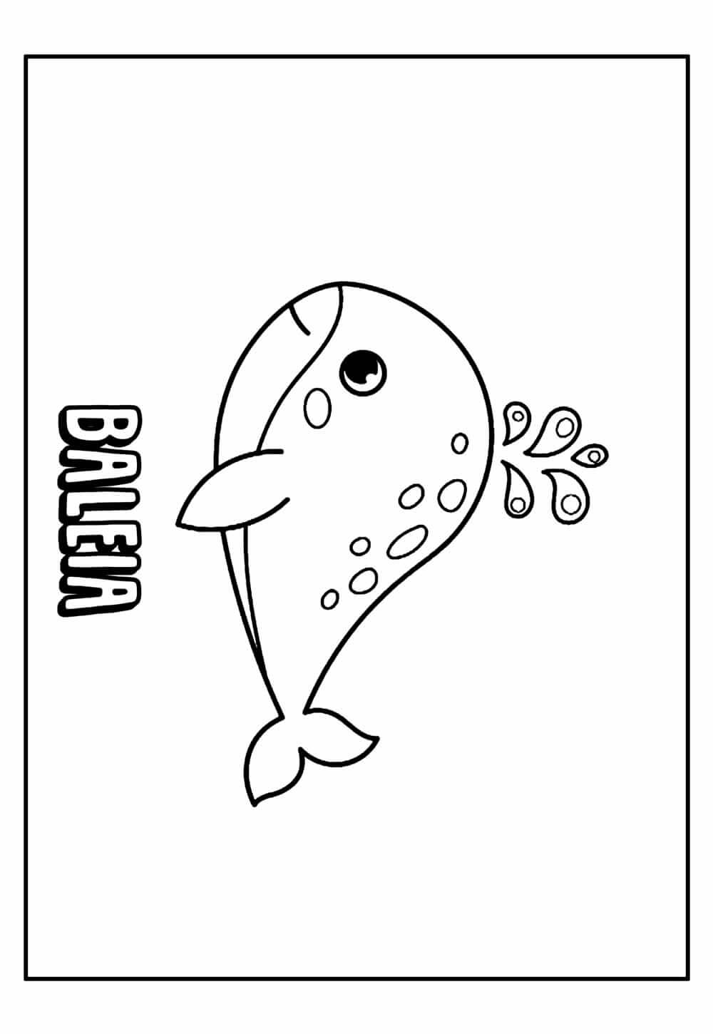 Desenho de Baleias para imprimir