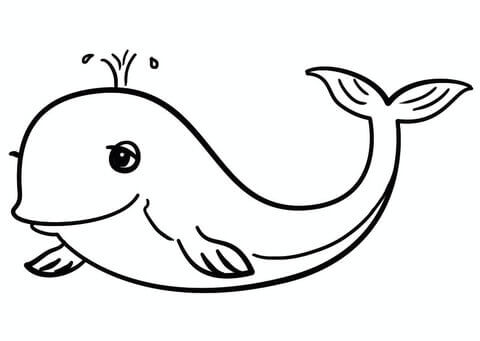 Desenho de Baleias para imprimir