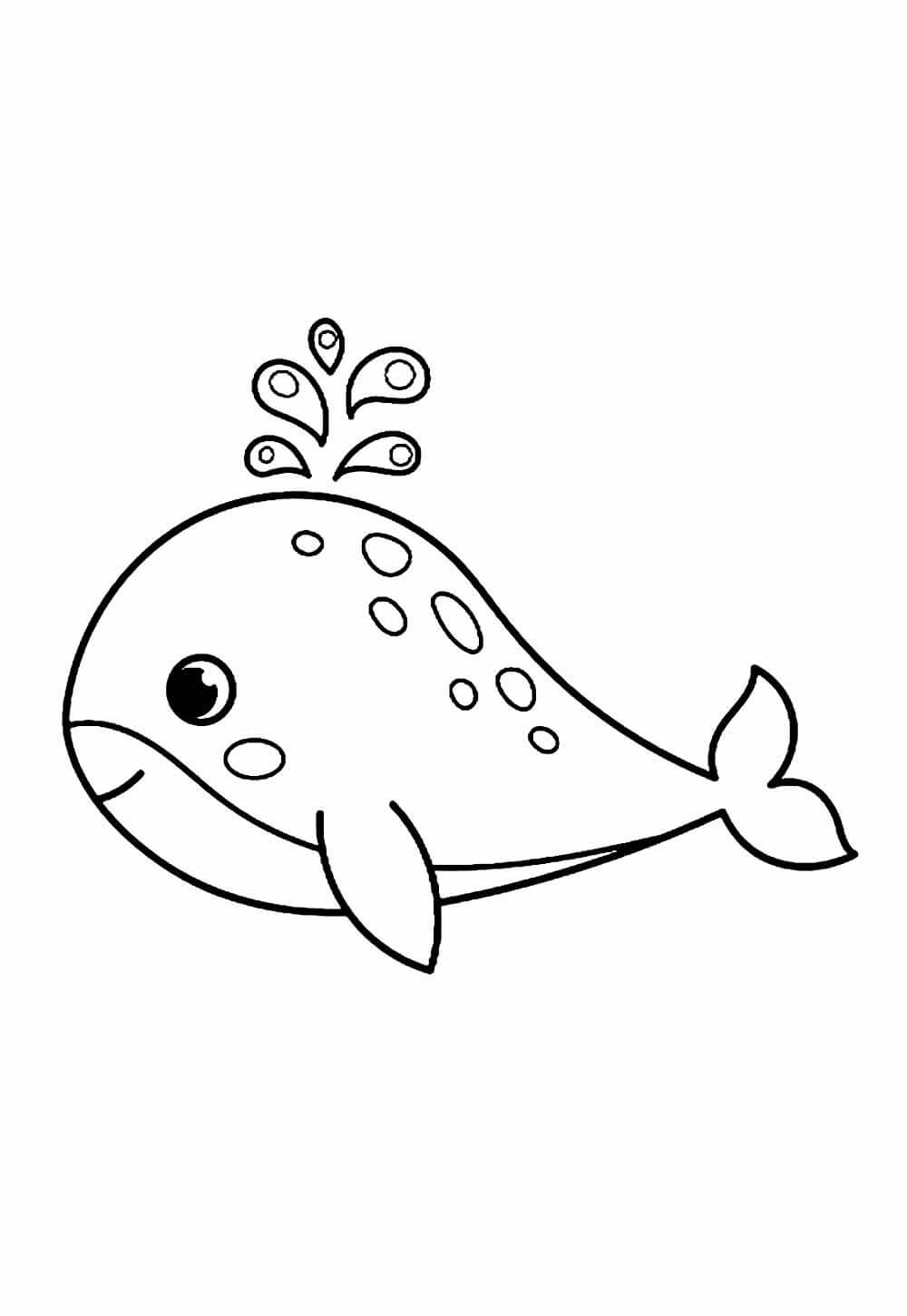 Desenho de Baleias para imprimir