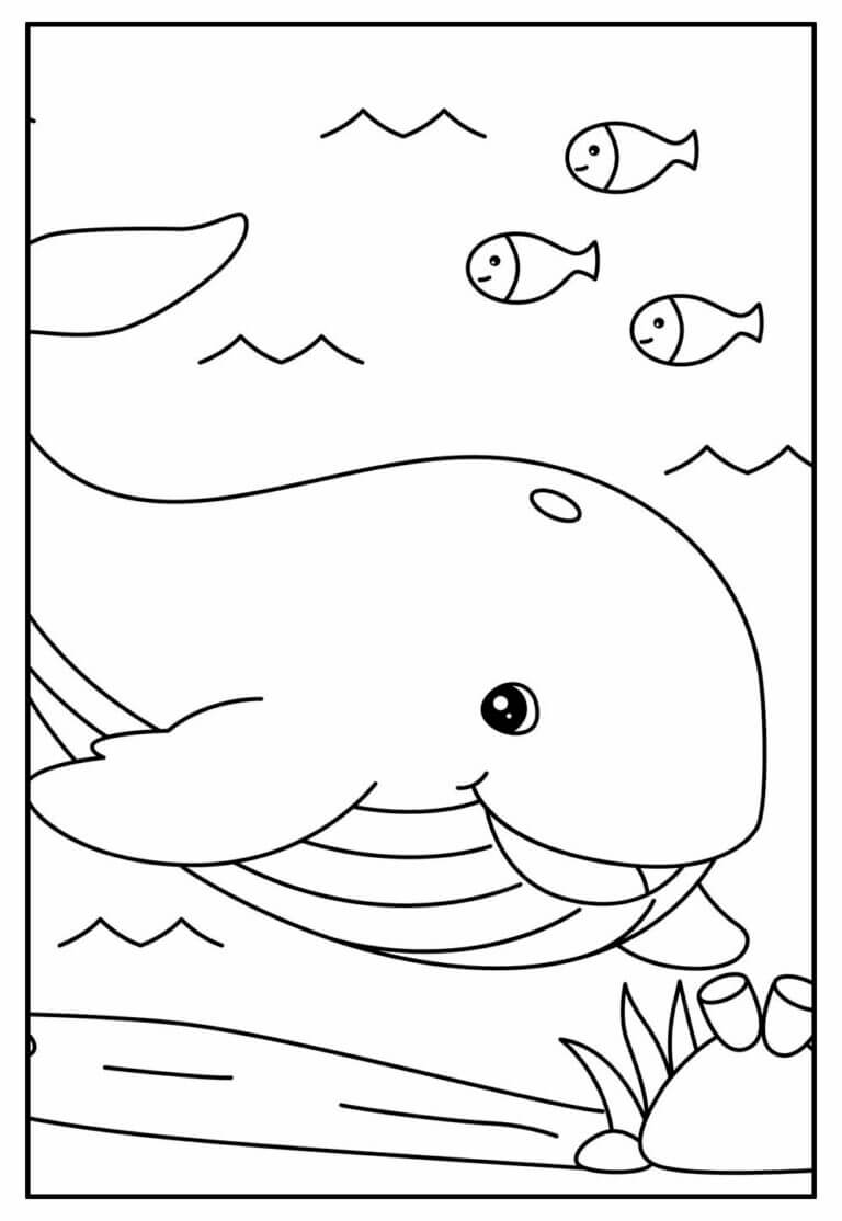 Desenho de Baleias para imprimir