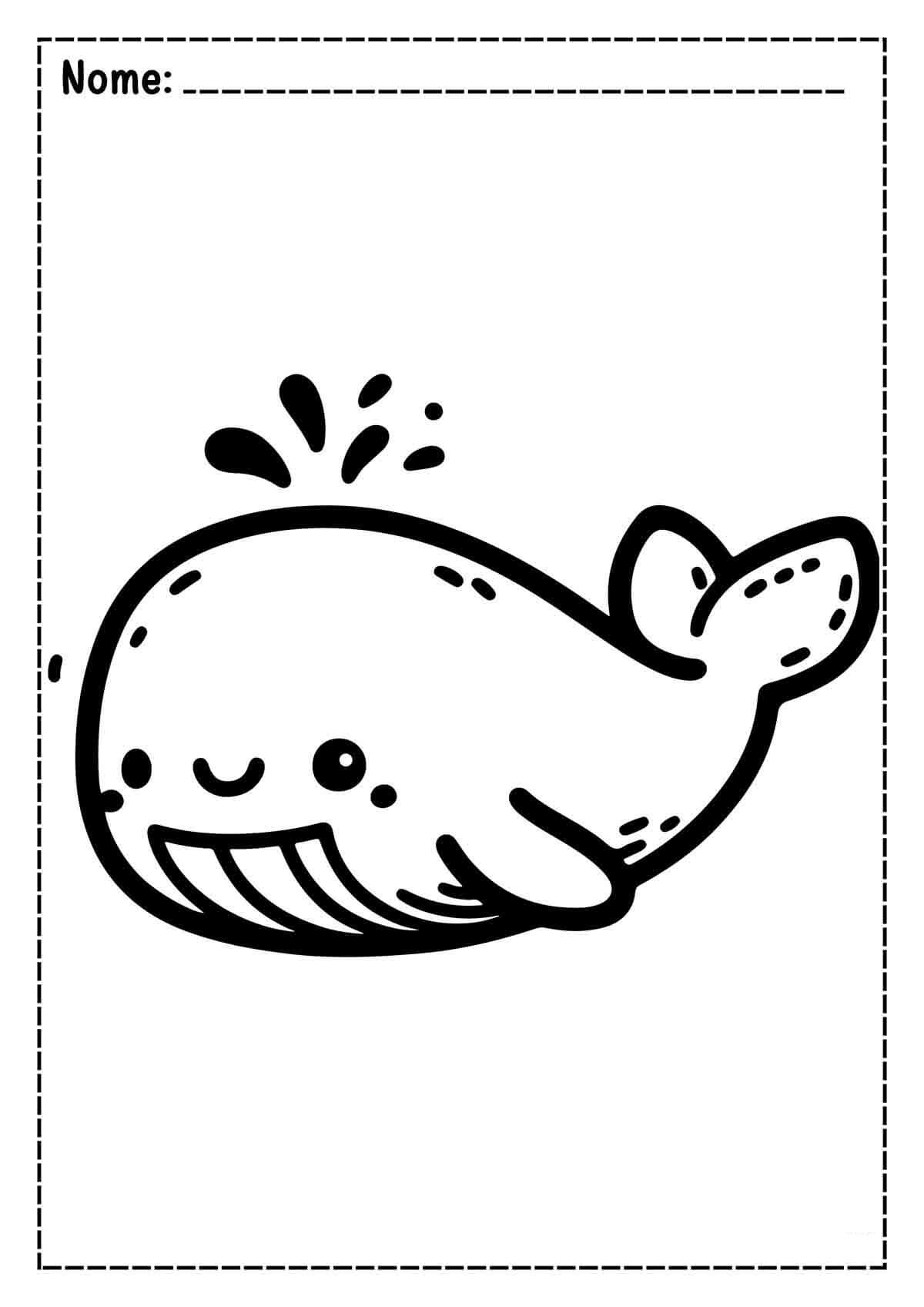 Desenho de Baleias para imprimir