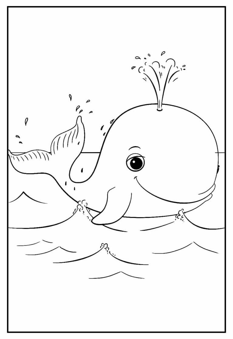 Desenho de Baleias para imprimir