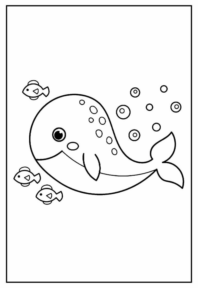 Desenho de Baleias para imprimir