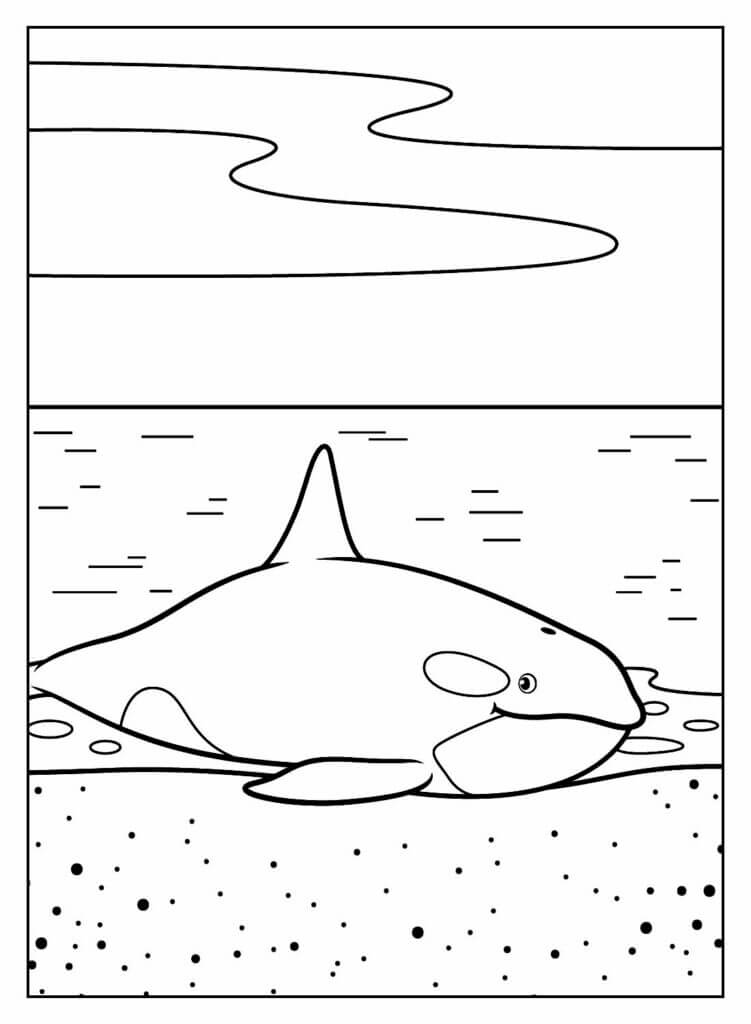 Desenho de Baleias para imprimir