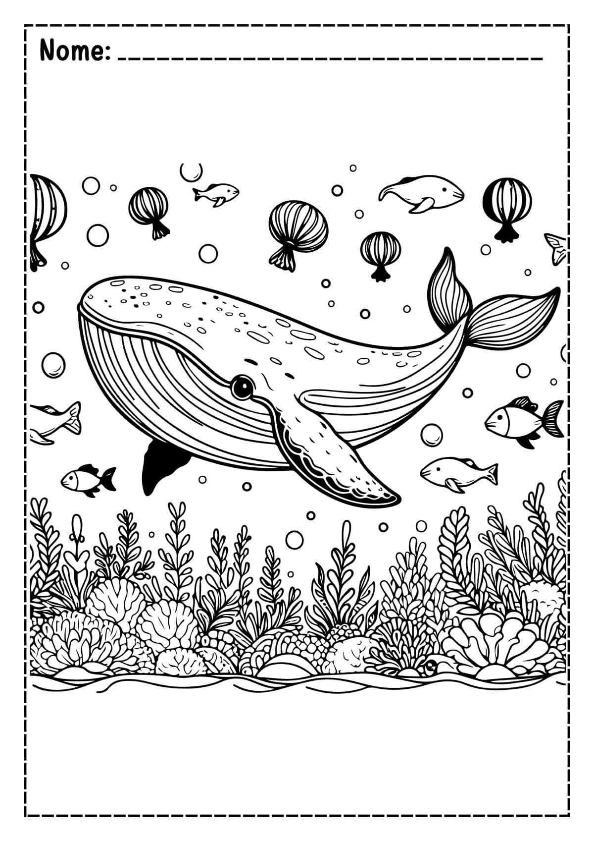 Desenhos de Baleias para Colorir e Imprimir