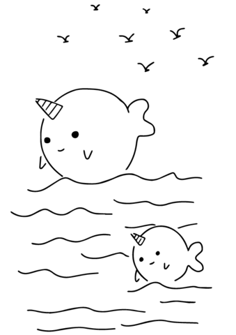 Desenho de Baleias para imprimir