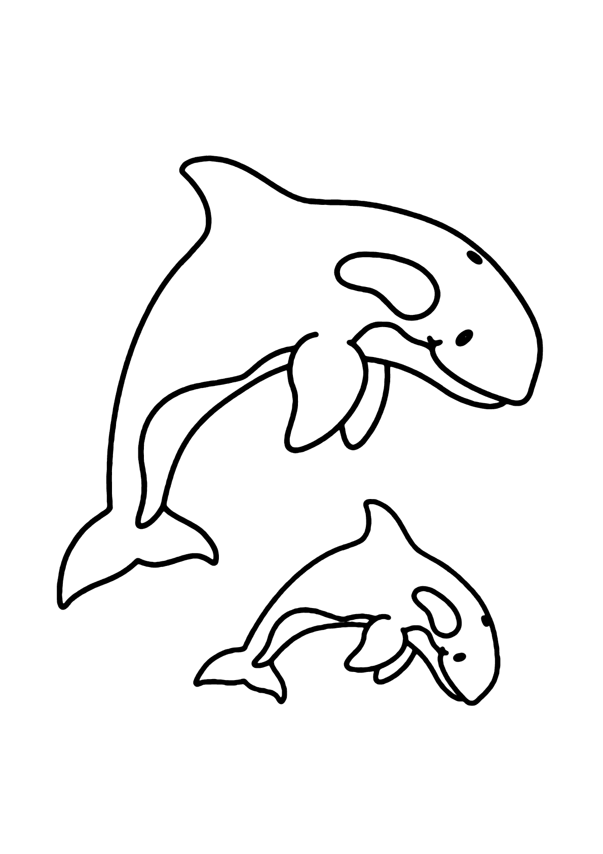 Desenho de Baleias para imprimir