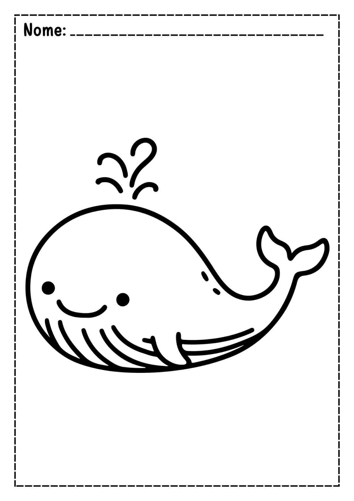 Desenho de Baleias para imprimir