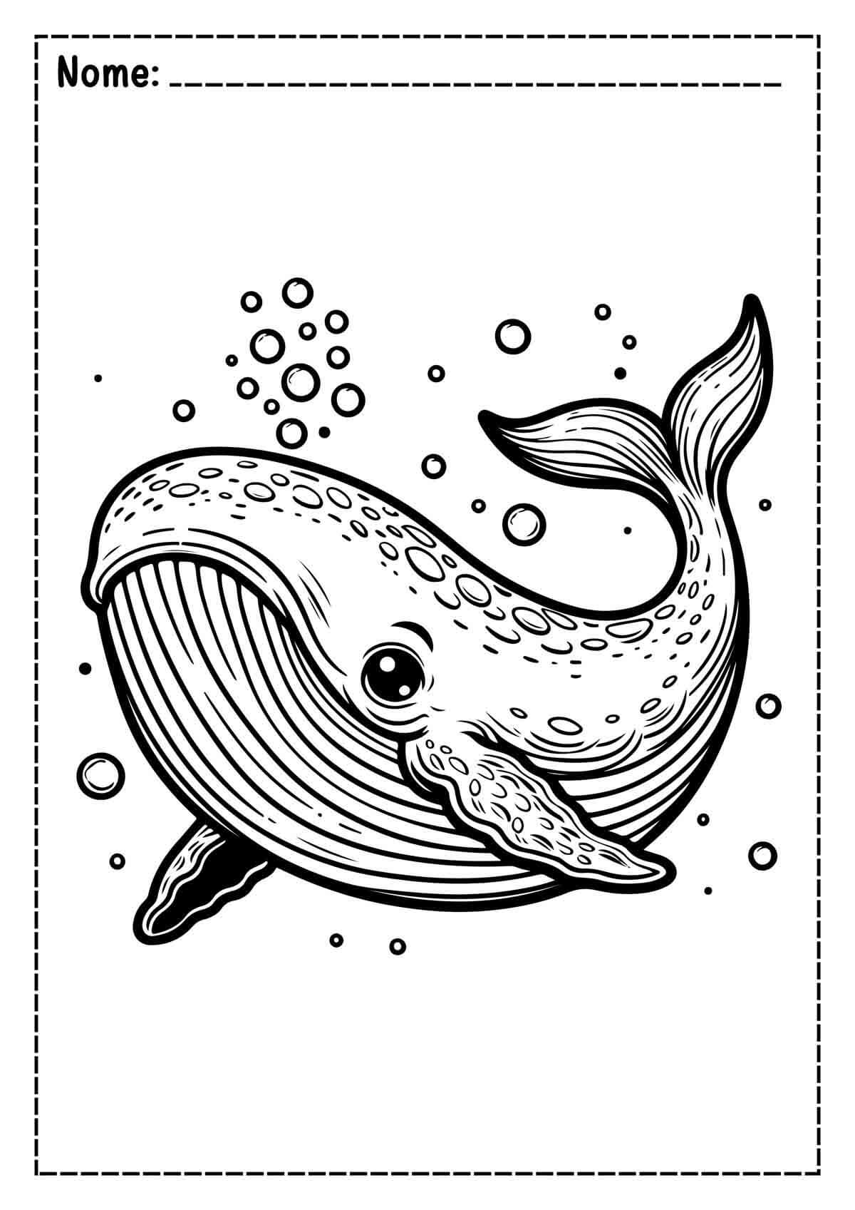 Desenho de Baleias para imprimir
