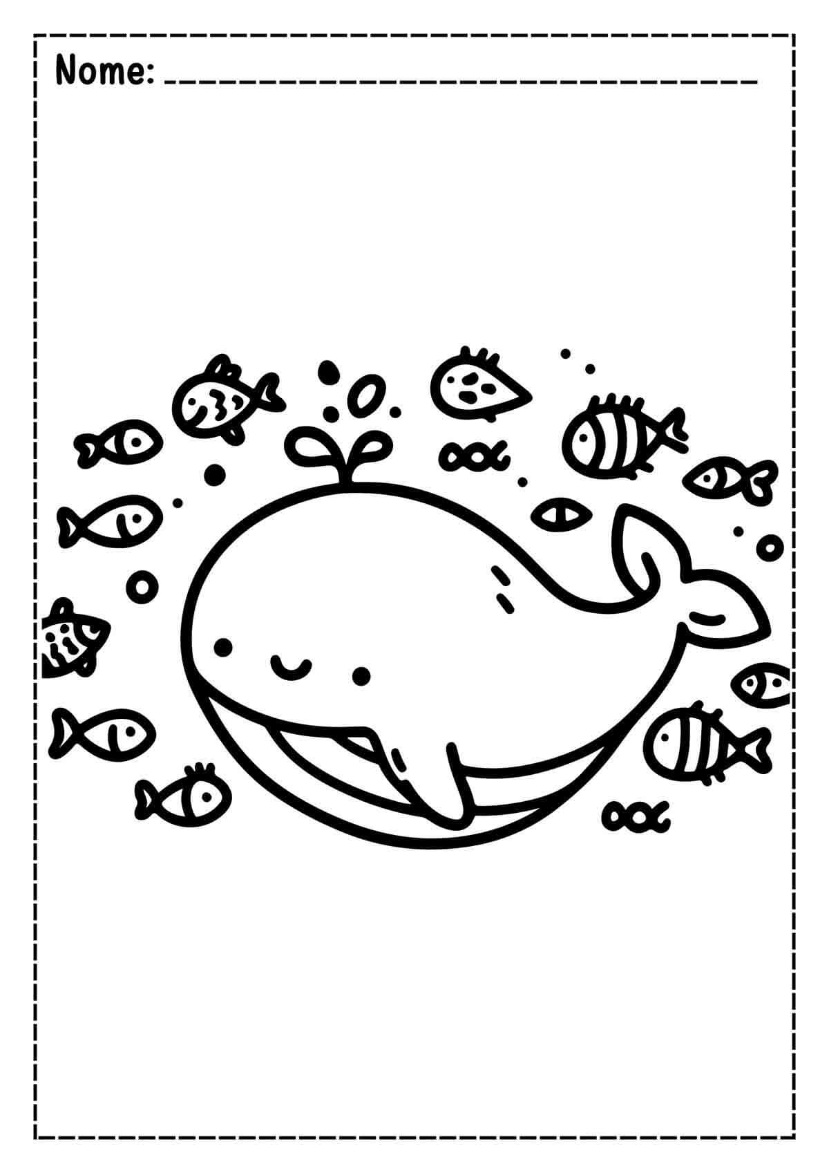 Desenho de Baleias para imprimir