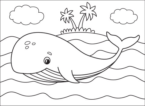 Desenho de Baleias para imprimir