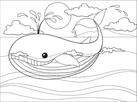 Desenho de Baleias para imprimir