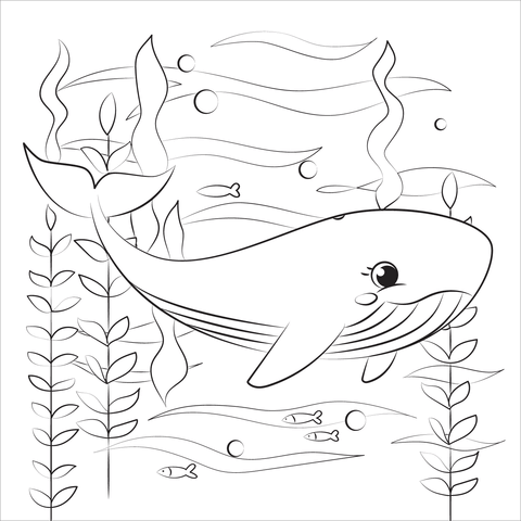 Desenho de Baleias para imprimir