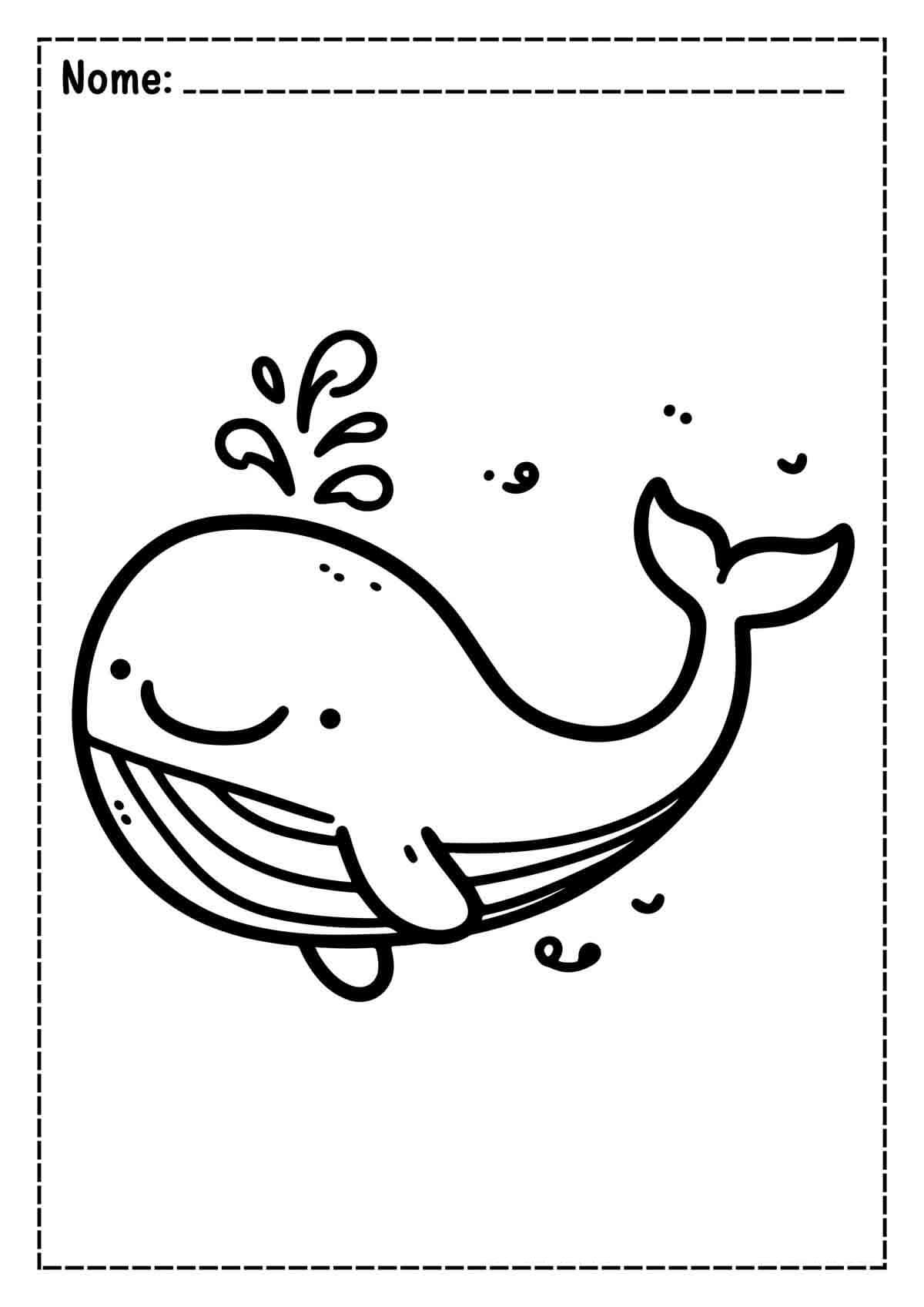 Desenho de Baleias para imprimir