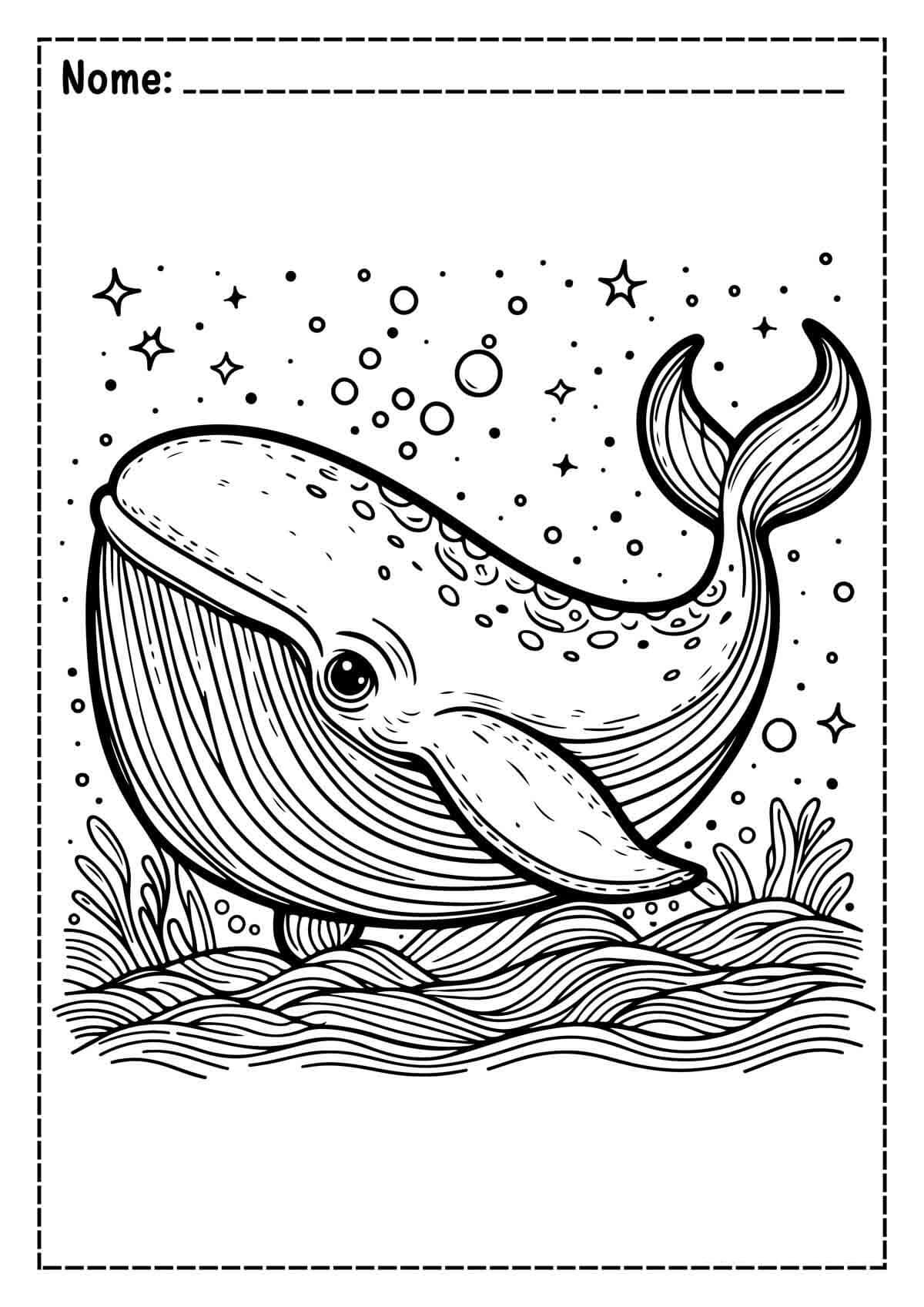Desenho de Baleias para imprimir