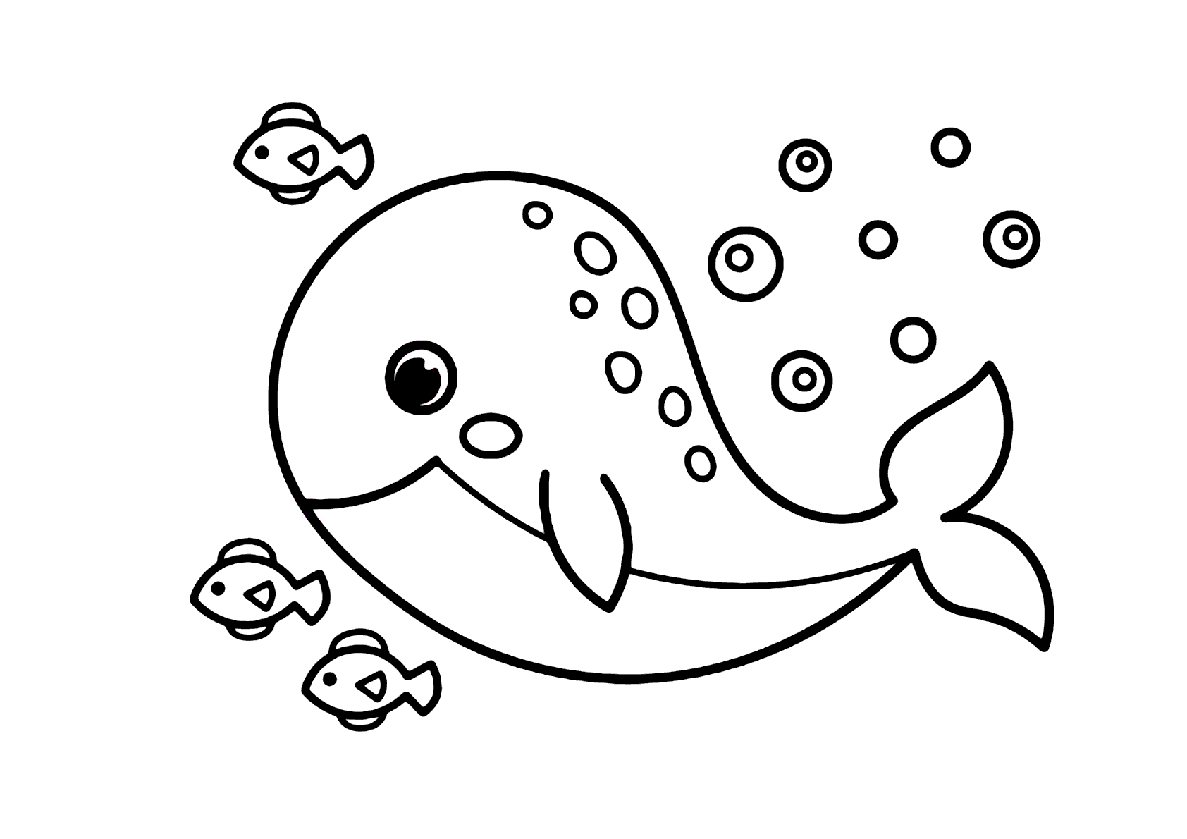Desenho de Baleias para imprimir