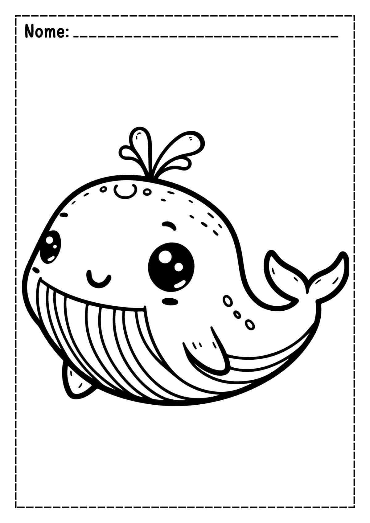 Desenho de Baleias para imprimir