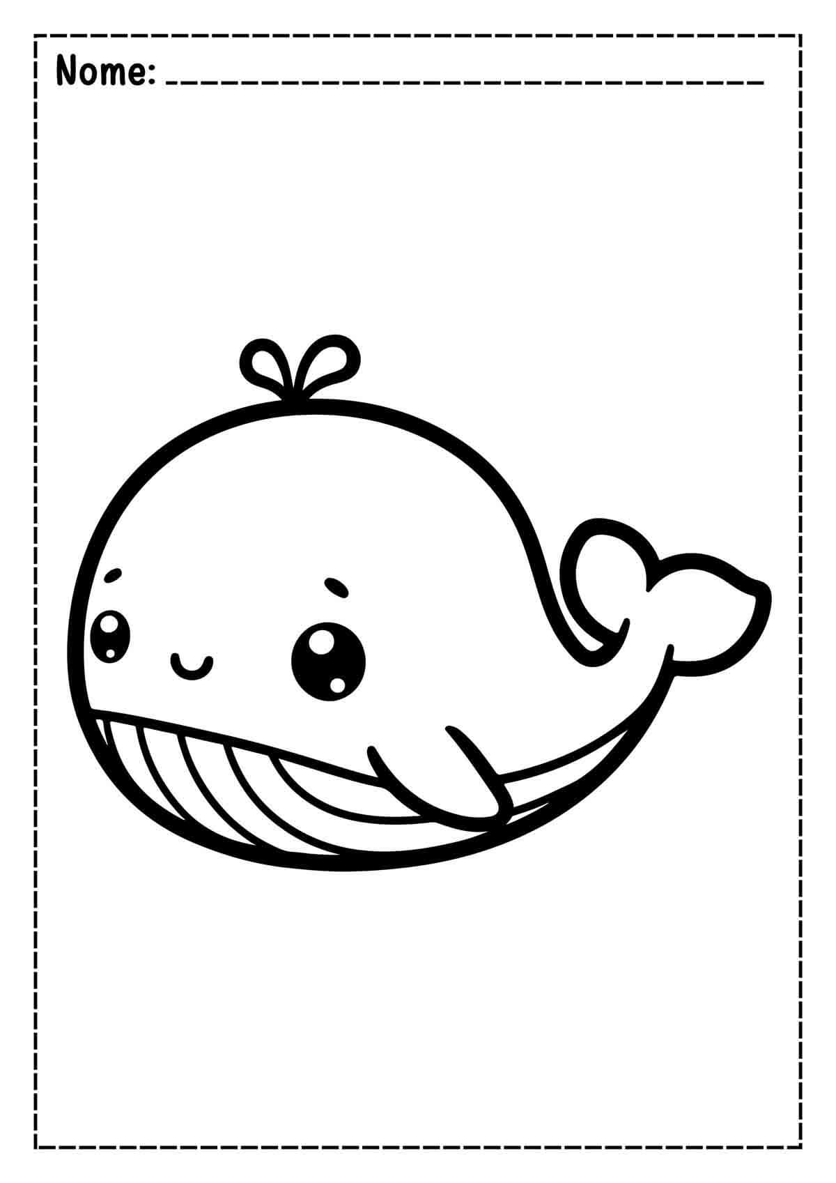 Desenho de Baleias para imprimir