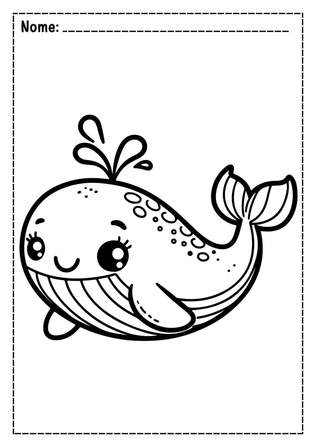 Desenho de Baleias para imprimir