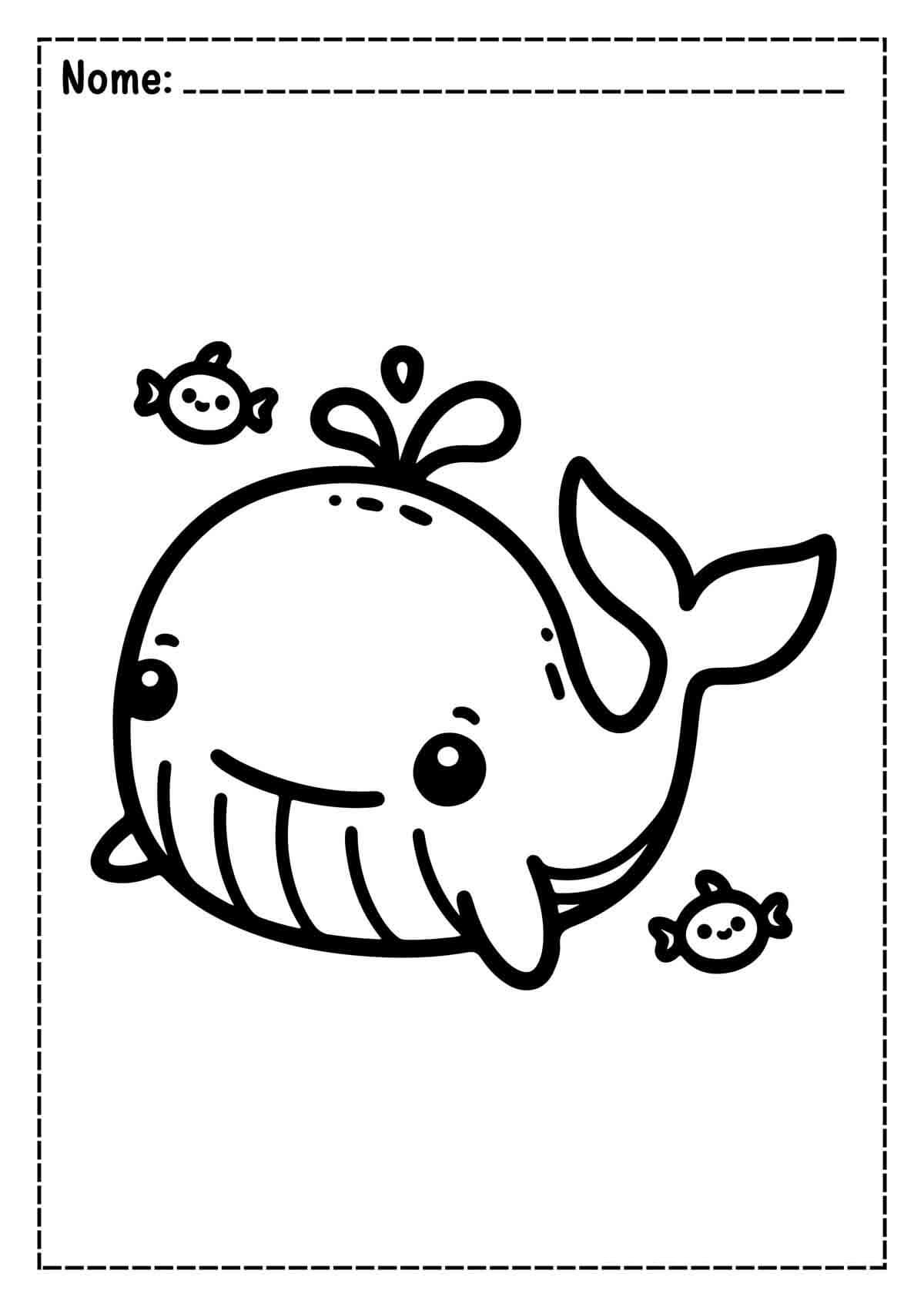 Desenho de Baleias para imprimir