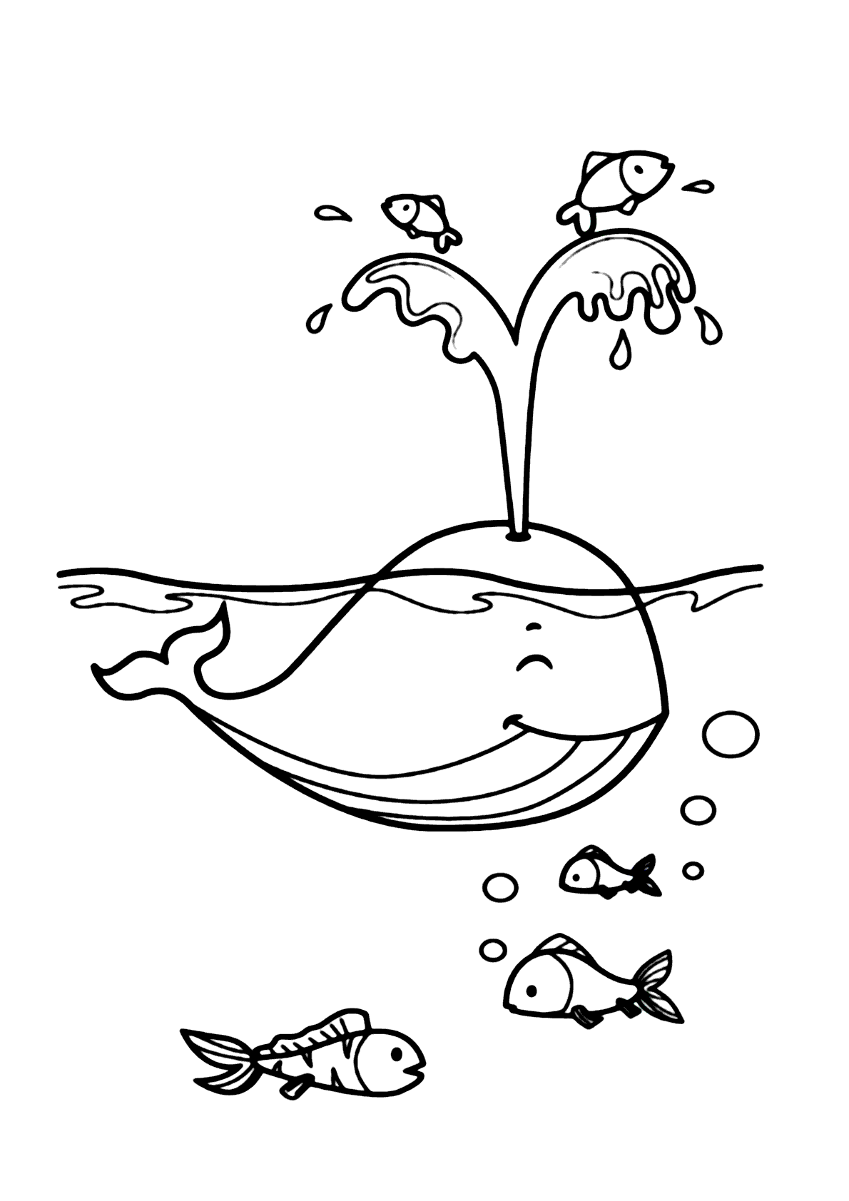 Desenho de Baleias para imprimir