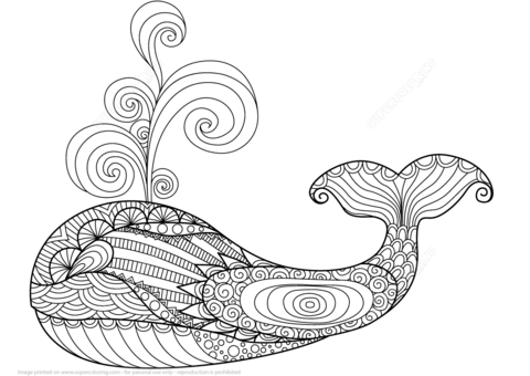 Desenho de Baleias para imprimir