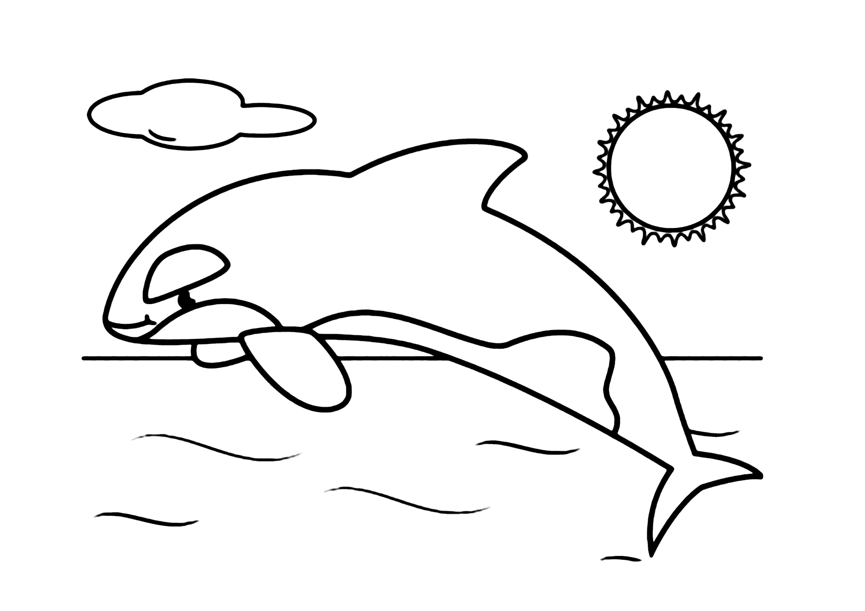 Desenho de Baleias para imprimir