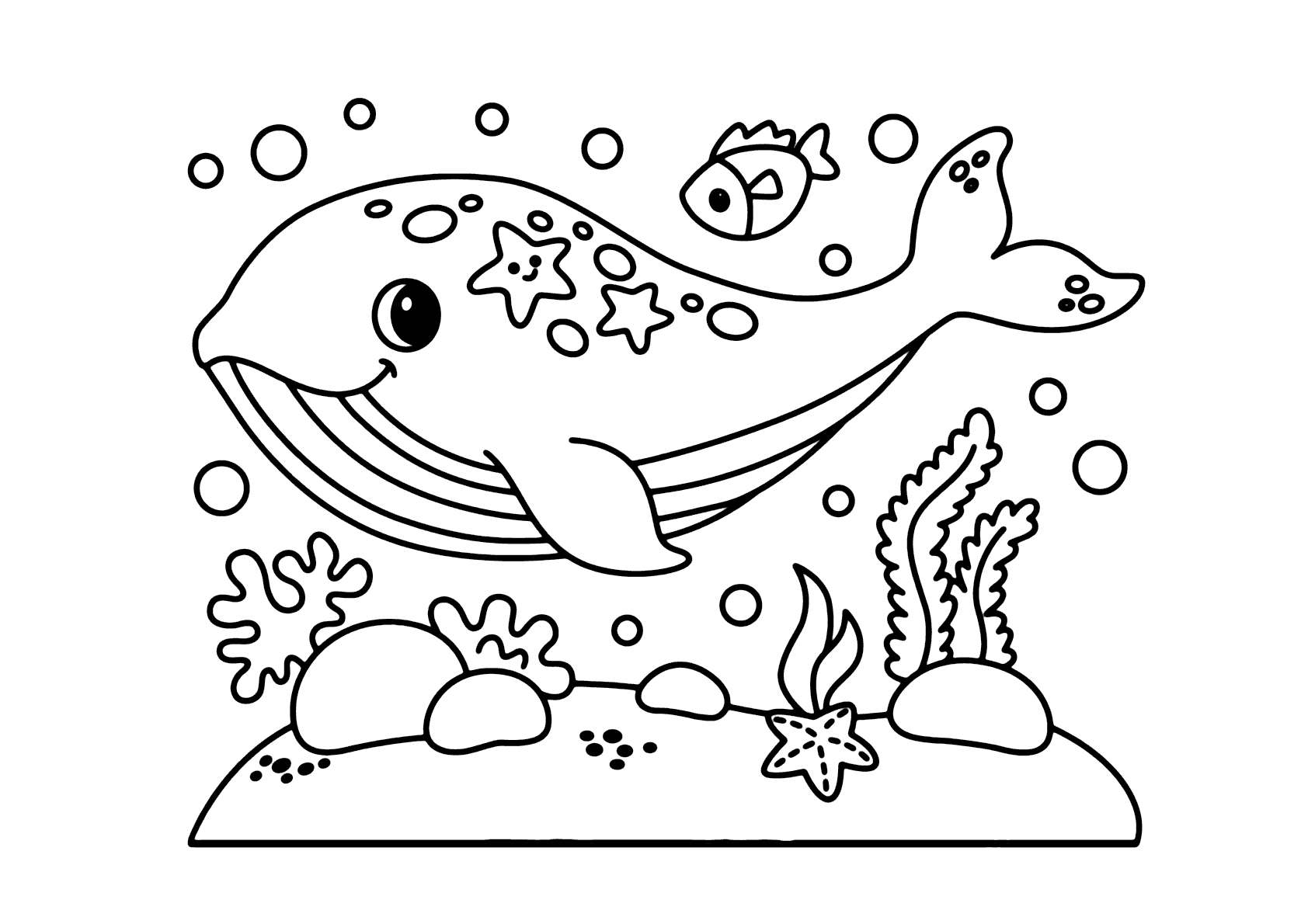 Desenho de Baleias para imprimir
