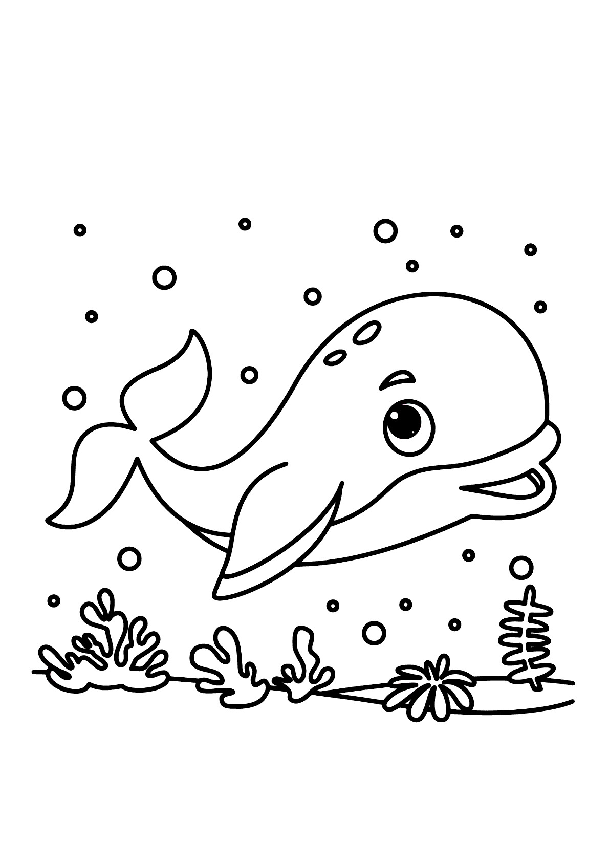 Desenho de Baleias para imprimir
