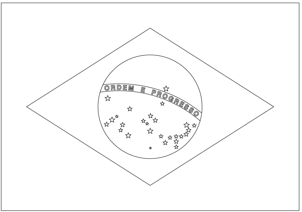 Desenho de Bandeira do Brasil para imprimir