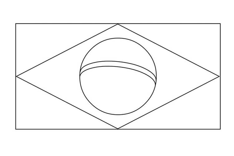 Desenho de Bandeira do Brasil para imprimir