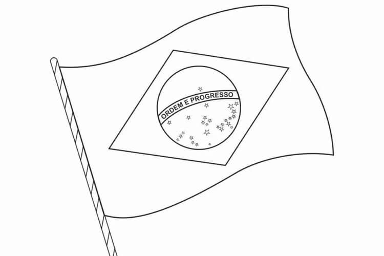 Desenho de Bandeira do Brasil para imprimir