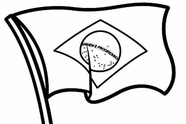 Desenho de Bandeira do Brasil para imprimir