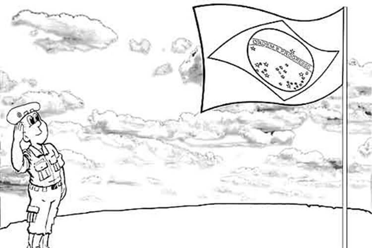 Desenho de Bandeira do Brasil para imprimir