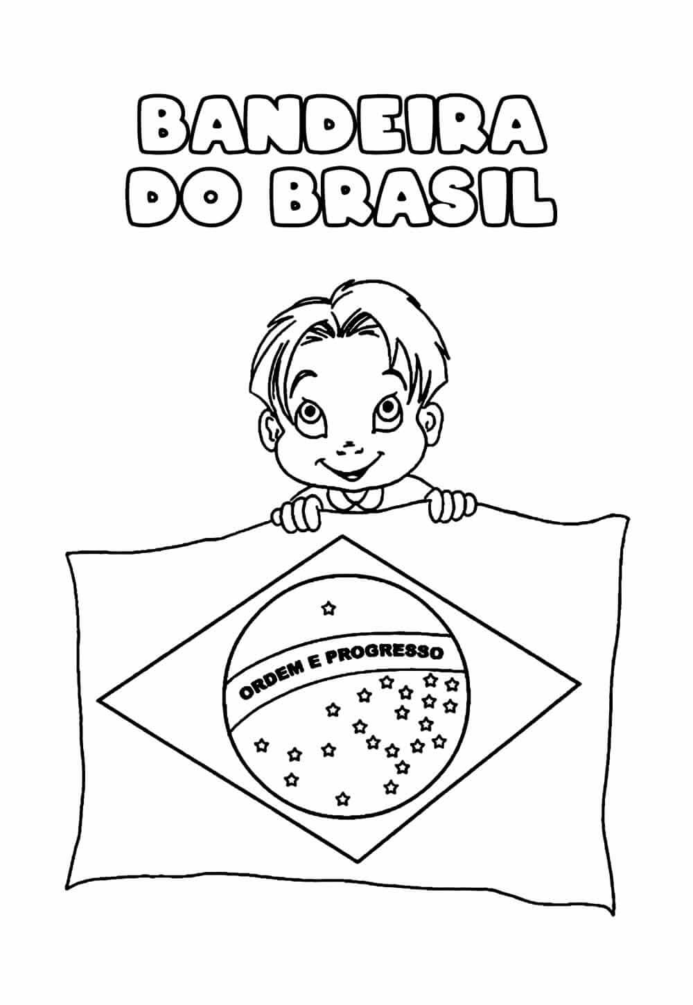 Desenho de Bandeira do Brasil para imprimir