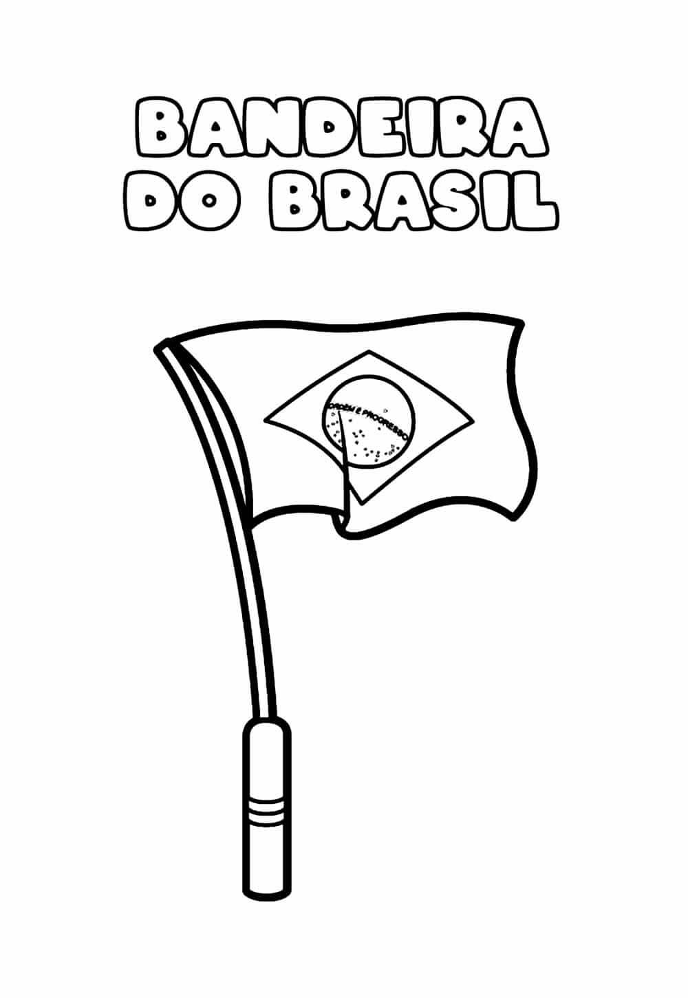 Desenho de Bandeira do Brasil para imprimir