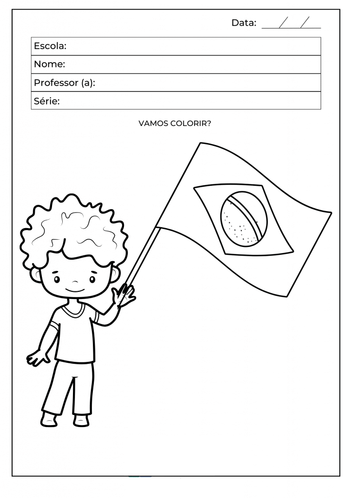 Desenho de Bandeira do Brasil para imprimir