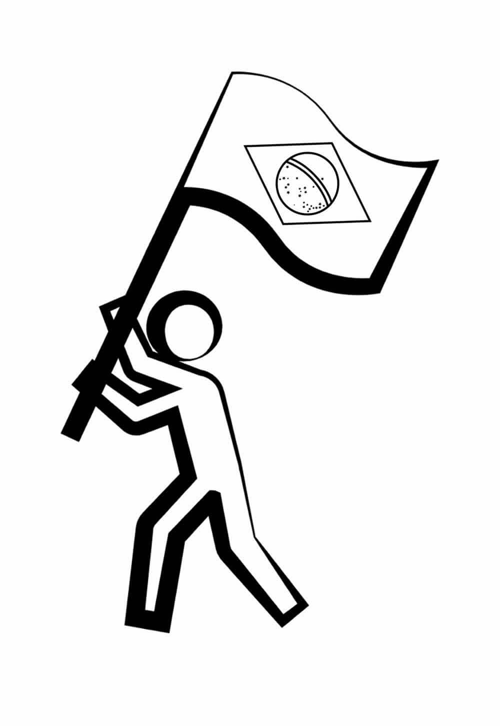 Desenho de Bandeira do Brasil para imprimir