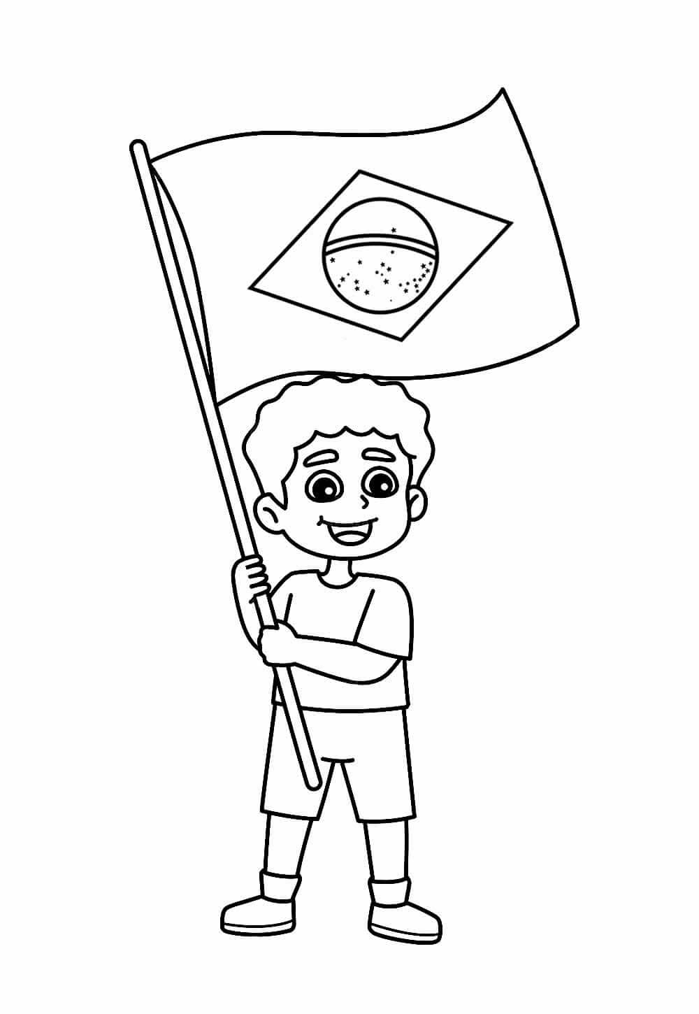 Bandeira do Brasil para Colorir e Imprimir
