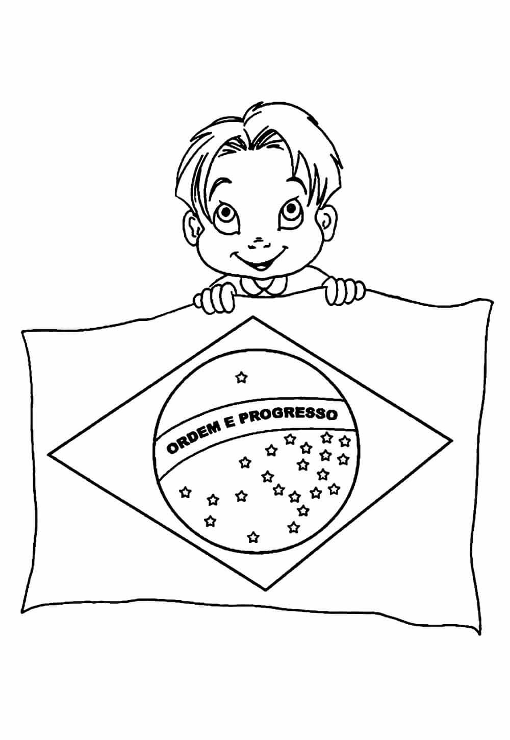Desenho de Bandeira do Brasil para imprimir