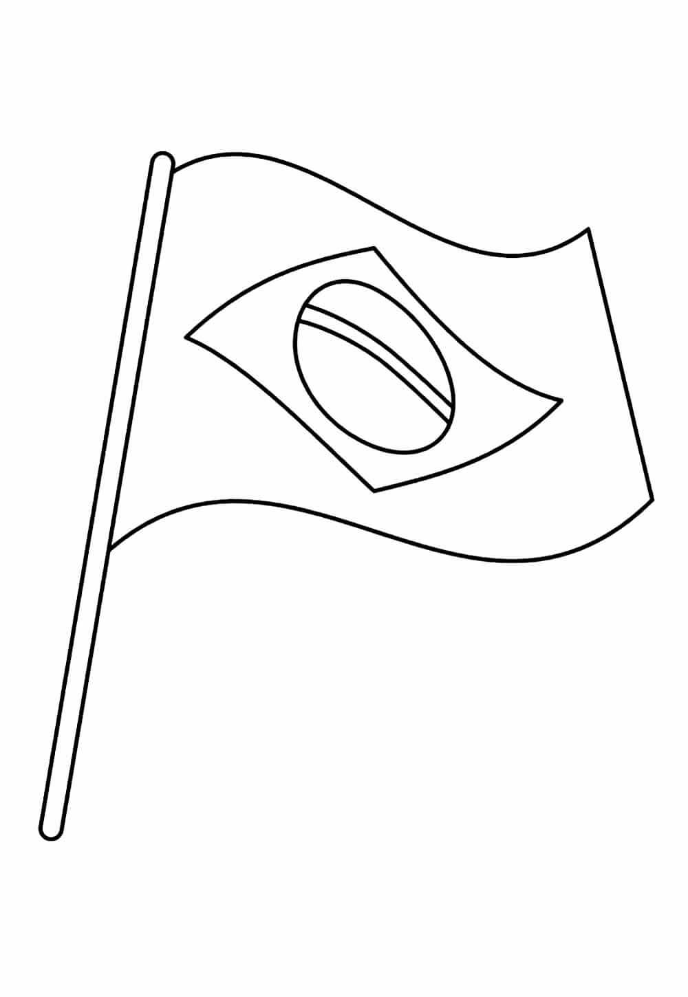 Desenho de Bandeira do Brasil para imprimir