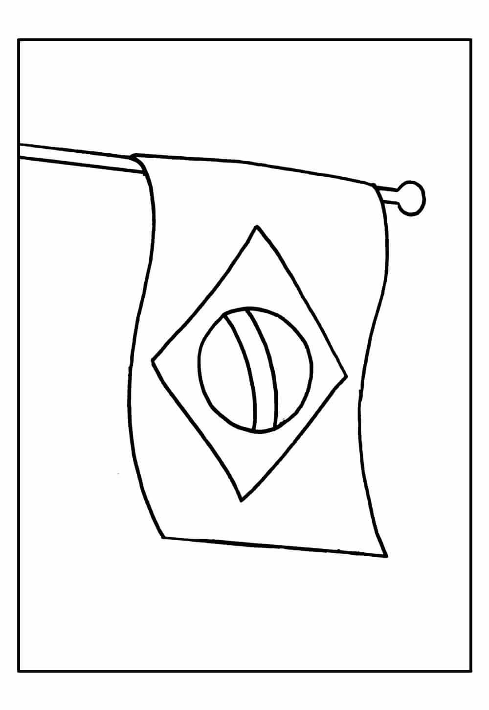 Desenho de Bandeira do Brasil para imprimir