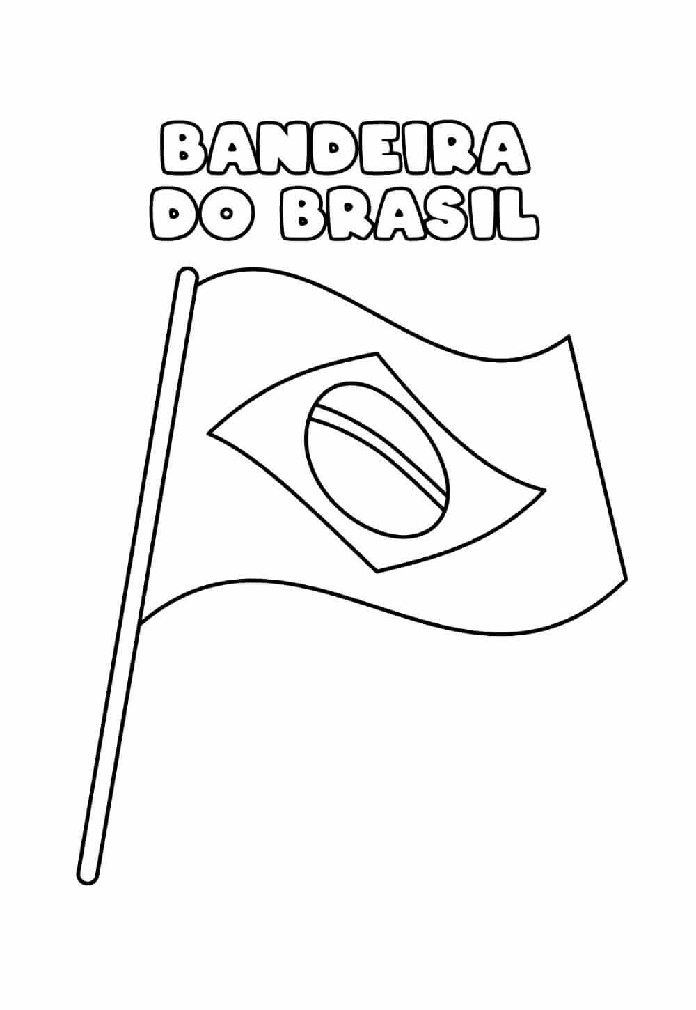 Desenho de Bandeira do Brasil para imprimir