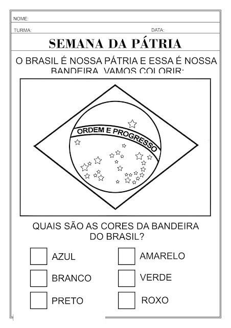 Desenho de Bandeira do Brasil para imprimir