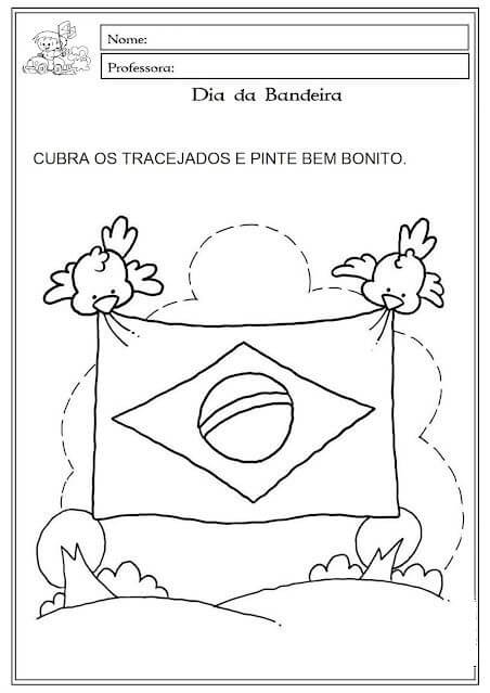 Desenho de Bandeira do Brasil para imprimir