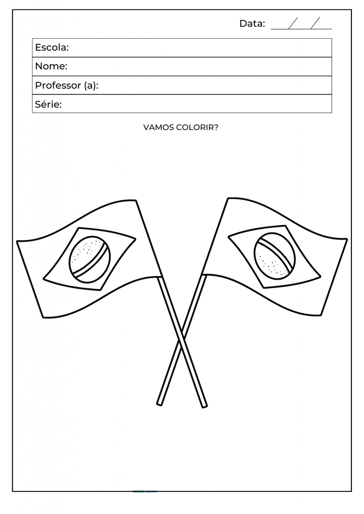 Desenho de Bandeira do Brasil para imprimir